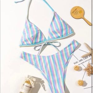 Pastel Striped Bikini